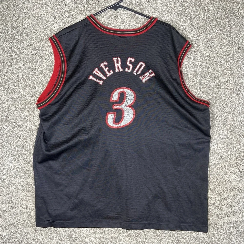 Champion Allen Iverson Jersey Mens XL Black Vintage Philadelphia 76ers NBA - Picture 2 of 7